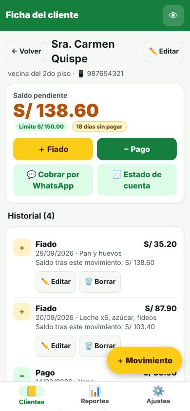 Libreta de Fiados: captura 2