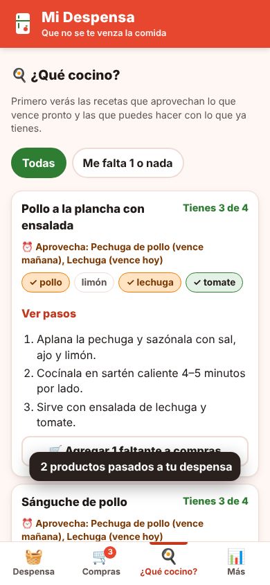Mi Despensa: captura 2