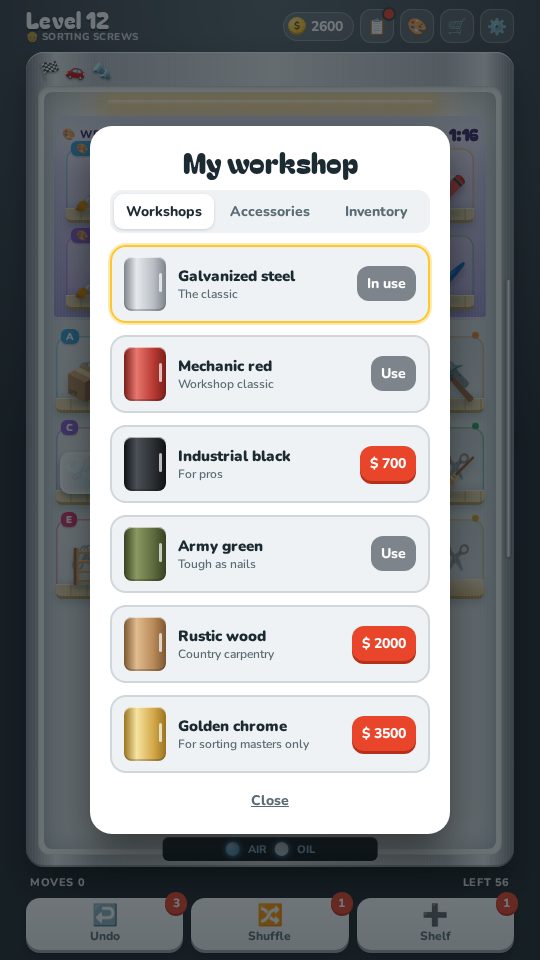 Workshop Sort screenshot