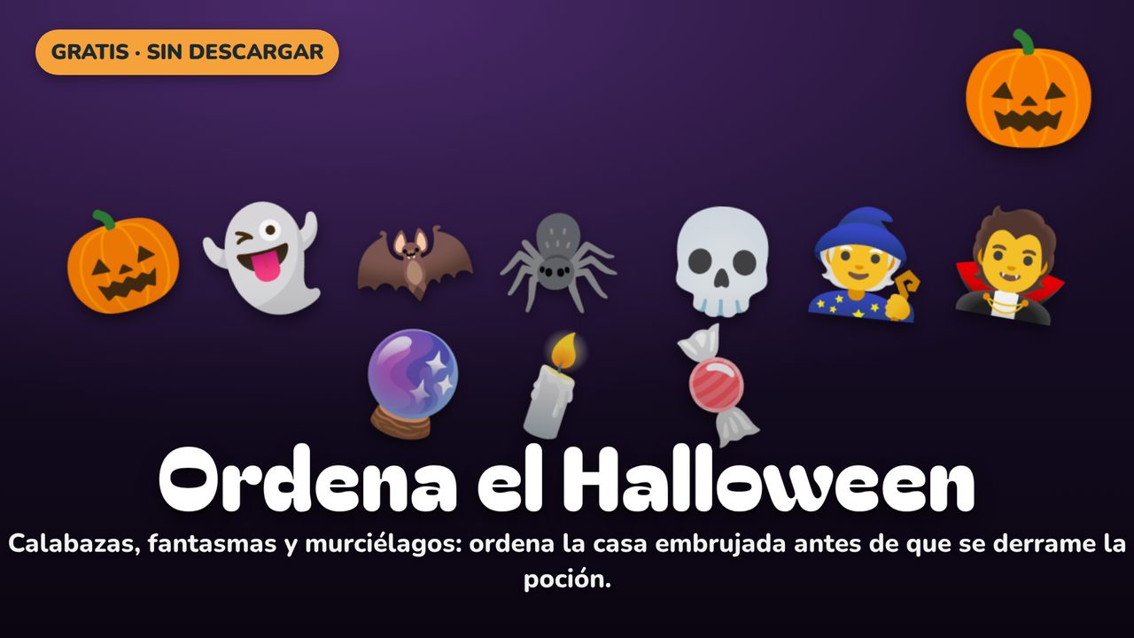 Ordena el Halloween: casa embrujada con calabazas, fantasmas y murciélagos