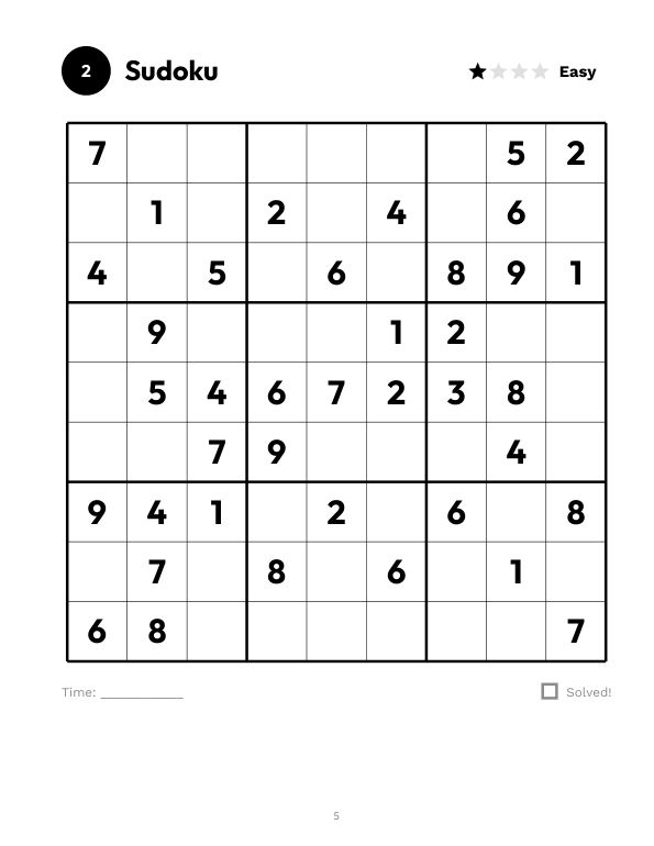 Extra Large Print Sudoku for Seniors: página de muestra 2