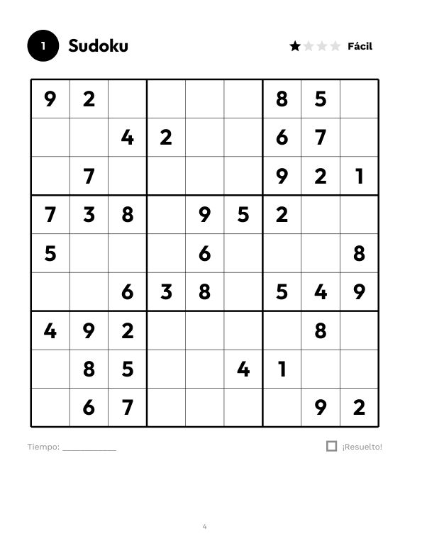 Sudoku para Adultos Mayores – Letra Extra Grande: página de muestra 1
