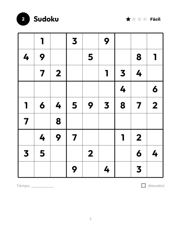 Sudoku para Adultos Mayores – Letra Extra Grande: página de muestra 2